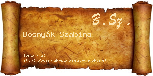 Bosnyák Szabina névjegykártya