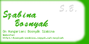 szabina bosnyak business card
